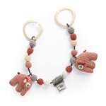 Chane de landau crochet fanto en coton bio fleuri rose
