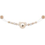 Cha�ne poussette t�te d'ours blanc beige