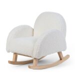 Chaise  bascule pour enfant tissu teddy blanc