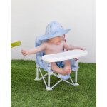 Chaise bebe pliable avec tablette portable bleu