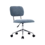 Chaise de bureau enfant � roulettes ajustable tissu chenille - amory kid bleu