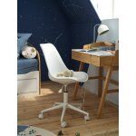 Chaise de bureau enfant � roulettes blanc