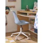 Chaise de bureau enfant  roulettes bleu