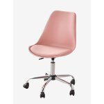 Chaise de bureau enfant  roulettes rose