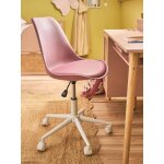 Chaise de bureau enfant  roulettes rose