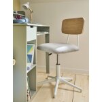 Chaise de bureau mtal et bois ligne school gris