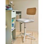 Chaise de bureau m�tal et bois ligne school gris