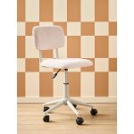 Chaise de bureau � roulettes enfant en velours �cru