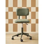 Chaise de bureau à roulettes enfant en velours vert Chaise de bureau à roulettes enfant en velours vert