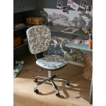 Chaise de bureau � roulettes hano� imprim� feuille