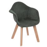 Chaise enfant  accoudoirs - lena vert kaki