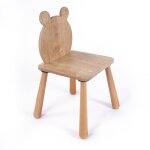 Chaise pour enfant dossier ourson - mael chêne Chaise pour enfant dossier ourson - mael chêne
