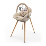 Chaise haute 2 - en - 1 fini up, �volutive transat et repas avec double plateau, harnais 5 points, r�glable, ...