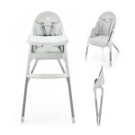 Chaise haute b�b� dinnly pliable �volutive 2 en 1 harnais 5 points plateau assise confortable grey