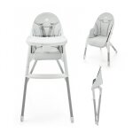 Chaise haute bebe pliante avec ceinture 5 points grey