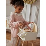 Chaise haute en cannage et bois fsc posie blanc