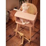 Chaise haute en cannage et bois fsc posie multicolore