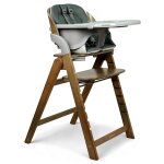 Chaise haute design pliante en bois meridio pecan graphit