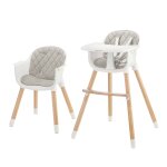 Chaise haute volutive bb 2 en 1 avec position transat grey