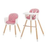 Chaise haute volutive bb 2 en 1 avec position transat pink