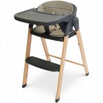 Chaise haute �volutive b�b� en bois grow with me gris