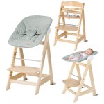 Chaise haute Évolutive born up avec transat déperlant et inclinable roba style naturel - vert givré Chaise haute Évolutive born up avec transat déperlant et inclinable roba style naturel - vert givré