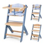 Chaise haute �volutive kinderkraft enock 2 en 1 avec assise r�glable, repose - pieds ajustable et bois ...