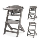 Chaise haute �volutive kinderkraft enock 2 en 1 avec assise r�glable, repose - pieds ajustable et bois ...