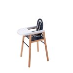 Chaise haute fixe lili hybride bois et anthracite