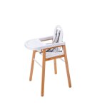 Chaise haute fixe lili hybride bois et blanc