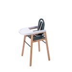 Chaise haute fixe lili hybride bois et kaki Chaise haute fixe lili hybride bois et kaki
