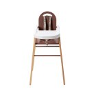 Chaise haute fixe lili hybride bois et vieux rose