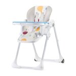 Chaise haute pliable yummy avec dossier r�glable 3 positions, hauteur r�glable et harnais 5 points multicolore ...