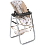 Chaise haute pour poupées beige avec oursons beige Chaise haute pour poupées beige avec oursons beige