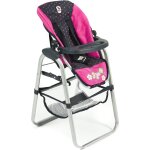 Chaise haute pour poupées - design marine et rose À pois. noir et rose Chaise haute pour poupées - design marine et rose À pois. noir et rose