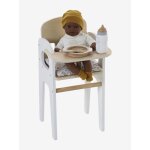 Chaise haute pour poupon en bois fsc blanc