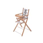 Chaise haute sarah extra - pliante hybride bois et blanc