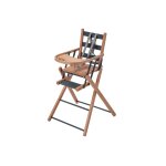 Chaise haute sarah extra - pliante hybride bois et kaki Chaise haute sarah extra - pliante hybride bois et kaki