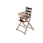 Chaise haute sarah extra - pliante hybride bois et noir