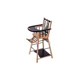 Chaise haute traditionnelle marcel transformable barreaux hybride bois et noir Chaise haute traditionnelle marcel transformable barreaux hybride bois et noir