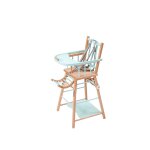 Chaise haute traditionnelle marcel transformable barreaux hybride bois et vert mint Chaise haute traditionnelle marcel transformable barreaux hybride bois et vert mint
