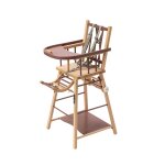 Chaise haute traditionnelle marcel transformable barreaux hybride bois et vieux rose