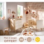 Chambre b�b� compl�te camille, lit 120x60 et commode � langer - camille vanille