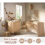 Chambre bb complte, lit et commode  langer - access marron