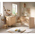 Chambre b�b� compl�te, lit et commode � langer - access marron