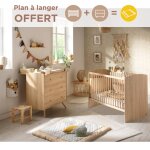 Chambre b�b� compl�te, lit et commode � langer - access marron