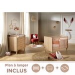 Chambre bb complte, lit bb et commode  langer - arty marron