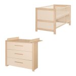 Chambre bb volutive 2 pices avec soft - close momo beige cashmere - chne