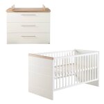 Chambre bébé Évolutive 2 pièces avec soft - close nele blanc / chêne artisan Chambre bébé Évolutive 2 pièces avec soft - close nele blanc / chêne artisan