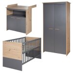 Chambre b�b� �volutive compl�te avec soft - close anna anthracite - ch�ne kent
